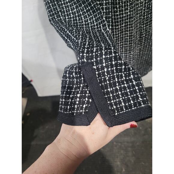 Maggie Barnes SZ 20W Suit Jacket Open Front Tweed Black White NEW Business - Picture 4 of 10
